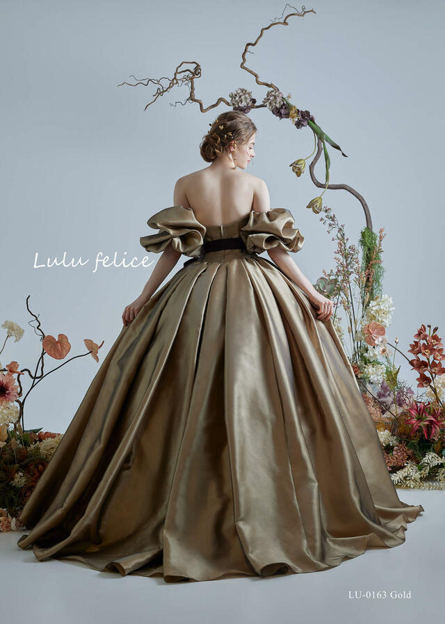 「Lulu felice(ルル・フェリーチェ)」新作ウェディングドレス LU-0163_Gold