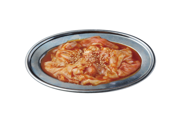 徳川ホルモンセンター／とんちゃん 朝びきし、毎朝店頭で丁寧に洗われるとんちゃん105円はフレッシュな味わい。