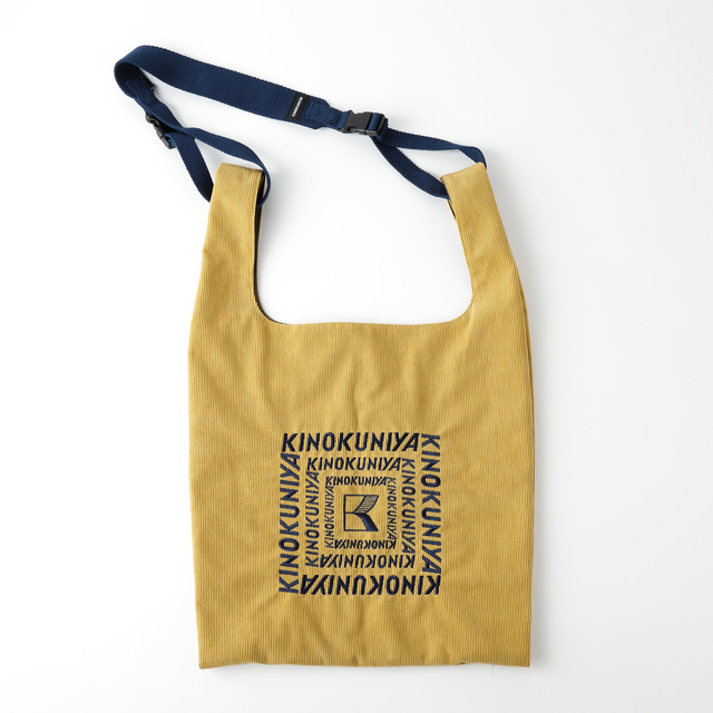 ショルダーストラップ付コーデュロイバッグ　イエロー