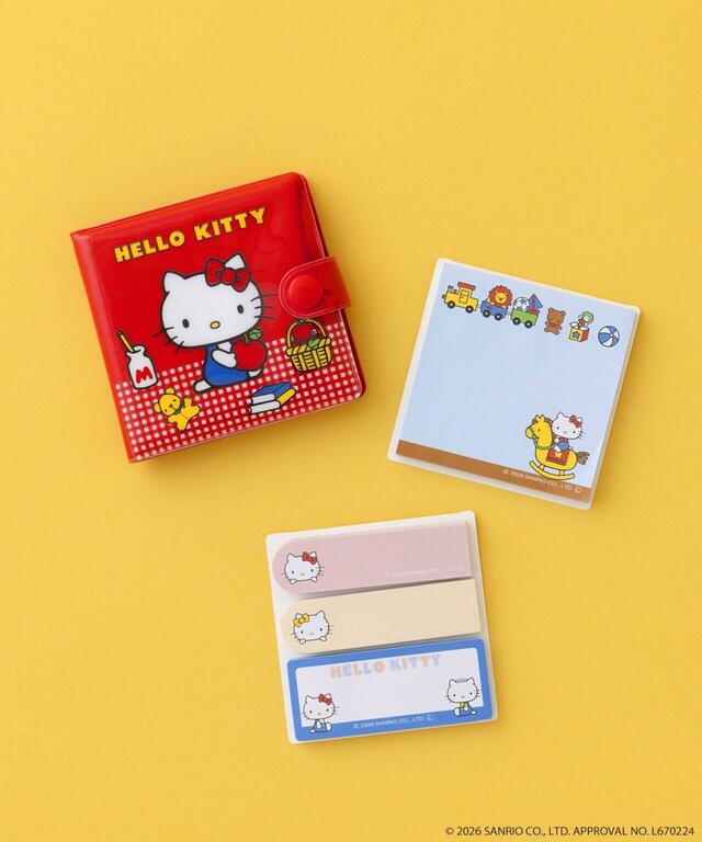 【3COINS×ハローキティコラボアイテム人気ランキング 3位】「HELLO KITTY 財布風付箋セット」レッド 550円（税込）