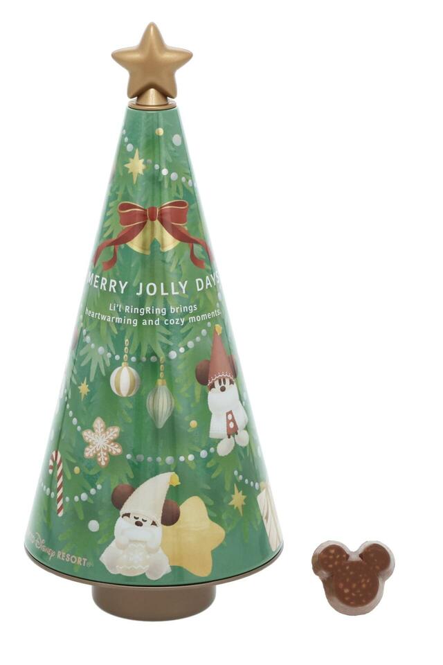 パフチョコレート 1,600円|東京ディズニーリゾート「ディズニー・クリスマス」スペシャルグッズ|販売店舗:東京ディズニーランド「ワールドバザール・コンフェクショナリー」、東京ディズニーシー「ヴァレンティーナズ・スウィート」|発売日:2026年11月10日(火)
