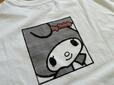 【ユニクロ クロミ＆マイメロディ UT グラフィックTシャツ WHITE】「my melody」の文字がアクセントになっている