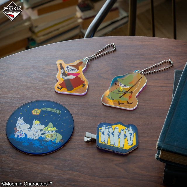 G賞：アクリル雑貨(全4種) コースター…約8.5cm／ヘアクリップ…約4.5cm／チャーム…約6cm【一番くじ ムーミン Look up at the stars】