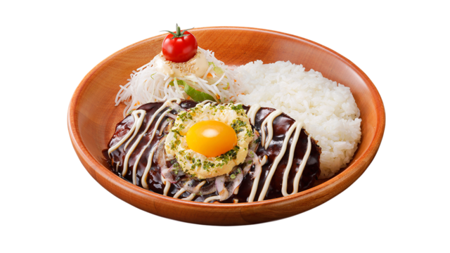 「月見てりたまマヨバーグディッシュ」＜価格：S 1,320円/M 1,500円/L 1,790円＞【びっくりドンキーに「月見てりたまマヨバーグディッシュ」や「月見デザート」が登場！びくドンの“月見メニュー”は見逃せない！】