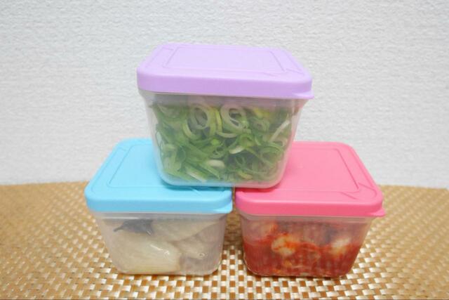 【トップバリュ フタがそのままトングになる保存容器】薬味や漬物の保存に