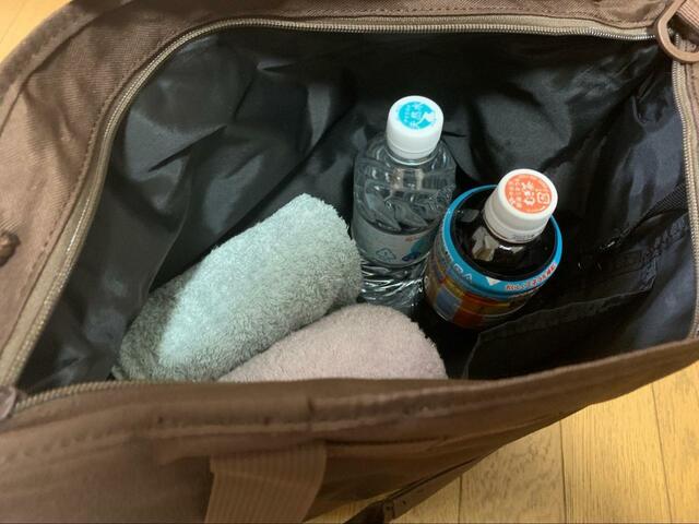 【ワークマン　ジョイントトートバッグ】ペットボトルやフェイスタオルを同時に収納可能！