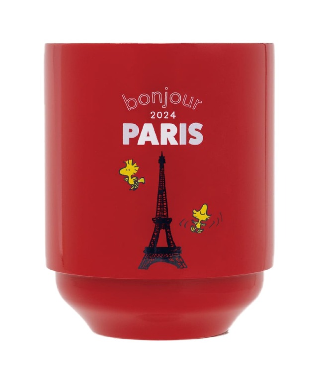 『SNOOPY 真空断熱 スタッキングタンブラー BOOK Basketball』後面にはエッフェル塔とウッドストックがプリント