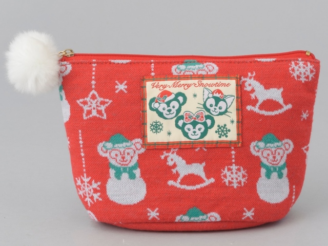 ポーチ ¥2,300 ※高さ約12.5cm × 幅約19.5cm × マチ約8cm｜ダッフィーのクリスマス（2016年）スペシャルグッズ