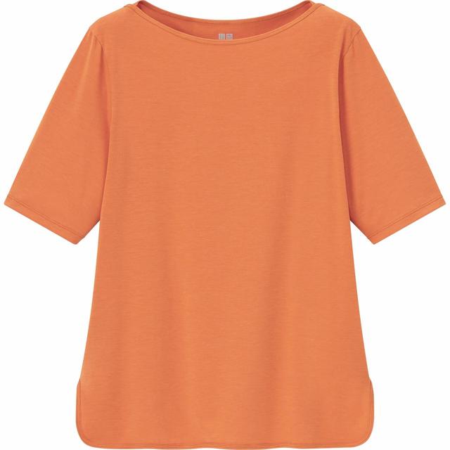 【UNIQLO（ユニクロ） × Theory（セオリー） コラボレーション第二弾】エアリズムボートネックTシャツ（5分袖）