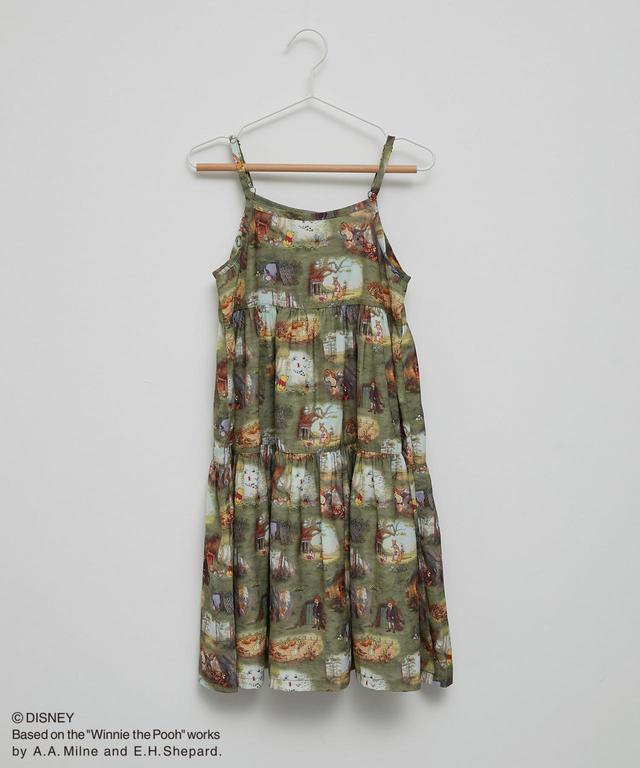【KIDS】【プー/ティガー】100エーカーの森柄キャミワンピース