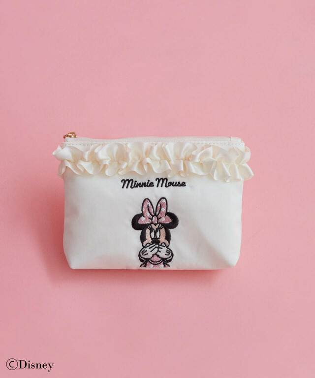 刺繍フリルポーチ 4,500円｜Maison de FLEUR「ミニーマウスの日」ディズニーコレクション