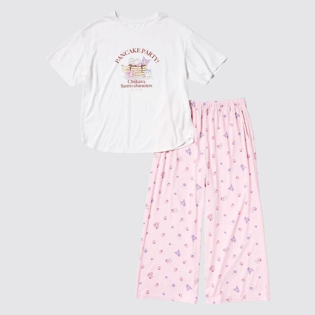 ちいかわ × サンリオキャラクターズ：スイーツコレクション ラウンジセット（半袖）¥2,990