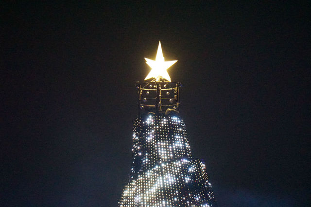 カラー・オブ・クリスマス　ツリーの頂点には星が…。