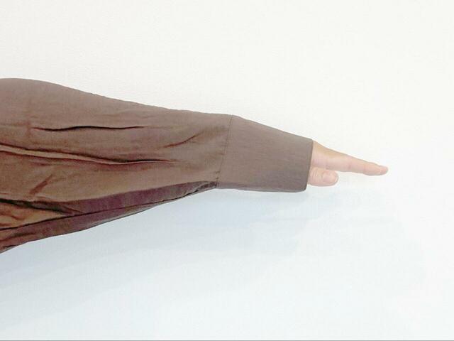 【GLOBAL WORK シャツジャケット】身長167cm・Lサイズ着用。袖丈はこんな感じです