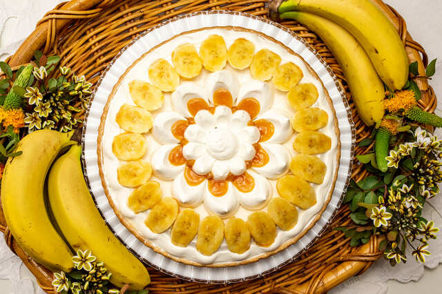 【キル フェ ボン「“極味王（きわみおう）”バナナと“ルガール”クリームチーズムースのタルト～焦がしバター風味～」】甘さ、濃蜜なコク、旨味が特徴のフィリピン産「極味王」！