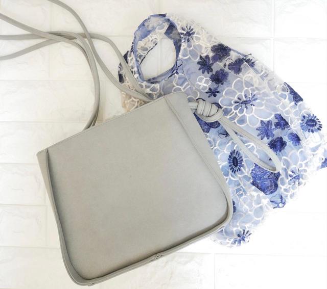 【Francfranc（フランフラン）】チュールバッグ　ネイビー×ネイビー