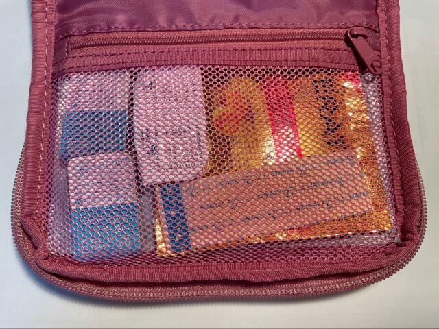 【ワークマン　あれこれまとまるガバッとポーチ】綺麗に入りました！メッシュ生地になっているので中身が見えやすい◎