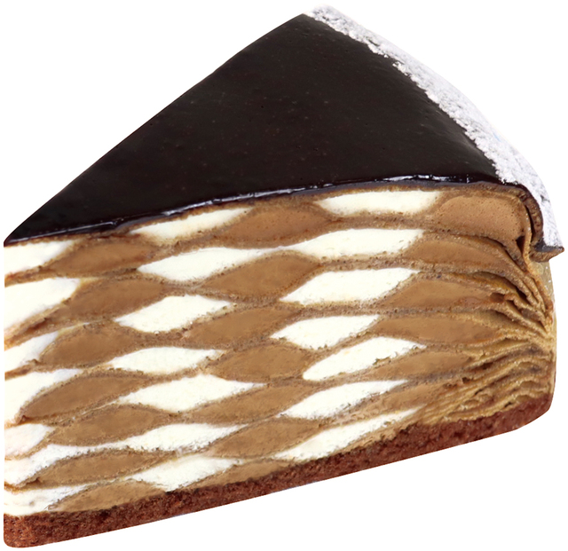 「ハイカカオチョコとピュアホワイトチョコのダブルミルクレープ」＜価格：529円（税込）＞【不二家のバレンタインギフトが続々登場！「カントリーマアムチョコまみれKING」が店舗で販売されます！】