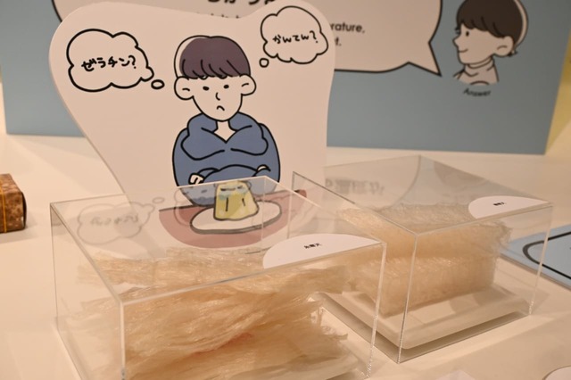 【とらや特別展】実際の寒天を展示し、素材を見ながら学べます