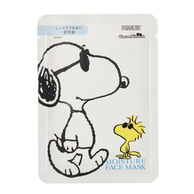 【コスメキッチン×PEANUTS「＜JOE COOL(ジョークール)＞モイスチャーフェイスマスク 27mL」￥660】天然素材の摩擦が少ないシートを採用