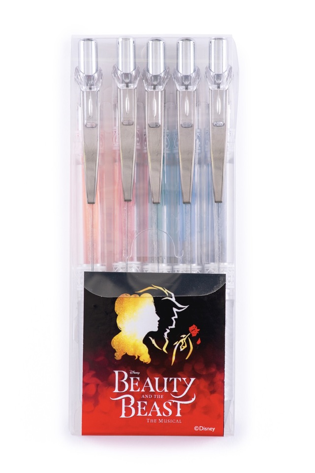 ペンセット5色 2,200円｜サイズ：W60㎜×H150㎜(パッケージ入り）｜劇団四季 ディズニーミュージカル『美女と野獣』東京ディズニーリゾート内舞浜アンフィシアター公演オリジナルグッズ