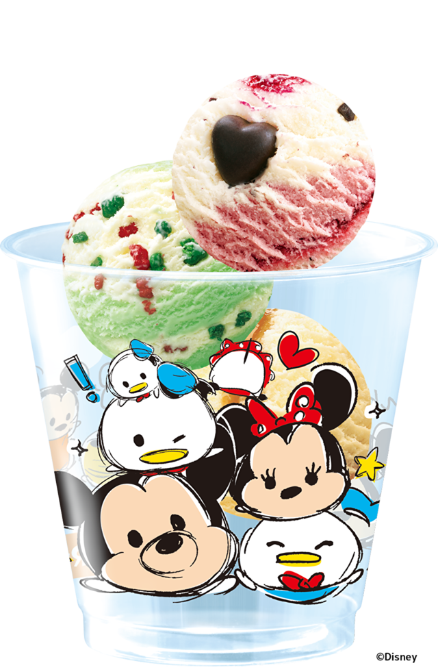 サーティワンアイスクリーム「‘TSUM TSUM’ トリプルポップ」 2019年 クリアカップ
