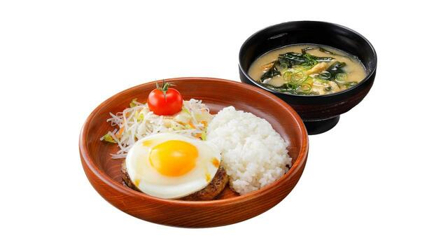 「ミニマムエッグバーグディッシュセット」＜セット¥780/単品¥670＞【びっくりドンキーのモーニングメニュー人気ランキング】