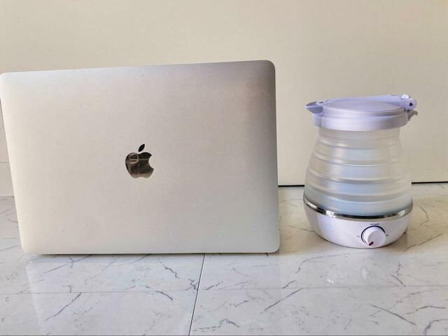 【折りたためるダブル保温ケトル】使用時のサイズは（約）190×170×140mm