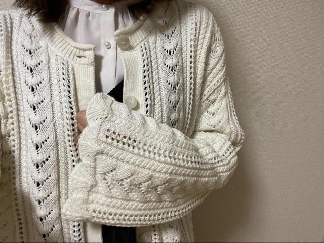 【GU 2WAYレーシーカーディガン】ダボッと感がまたかわいい！