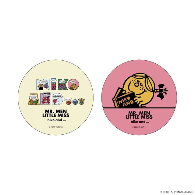 【「niko and ...」×「MR. MEN LITTLE MISS」コラボレーション】「MR. MEN LITTLE MISS」コラボ商品を1点以上お買い上げの方にコラボレーション限定デザインの『ショッパー』と『缶ミラー』をプレゼント（なくなり次第終了）