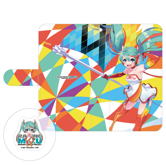 レーシングミク2016Ver. スマホクリーナー付きスライド手帳型 スマートフォンケース