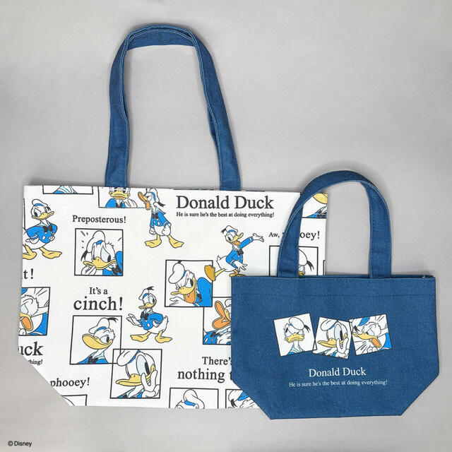 トートバッグM 880円、トートバッグS　660円｜キャンドゥオリジナル/ディズニーシリーズ「ドナルドダック」