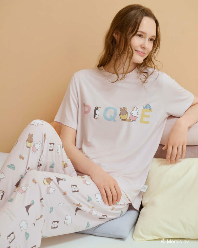 【ジェラート ピケ×ディック・ブルーナ】接触冷感ワンポイントTシャツ（税込5,170円）／接触冷感総柄ロングパンツ（税込6,930円）