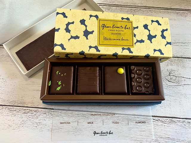 green bean to bar chocolate「ボンボンショコラ」バレンタイン限定 4個入り2,160円（税込）