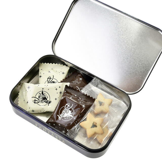 ミッキー クランチチョコレート・クッキー アソート 缶入り Walt Disney Fantasia2000 25th anniversary 1,500円