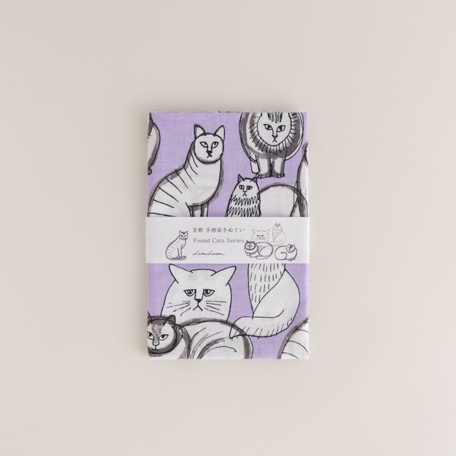 【リサ・ラーソン】「捺染てぬぐい（Found Cats Series）」￥2,200／「Found Cats Series」が、捺染てぬぐいになりました！