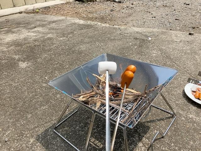 【ワークマン 折り畳みBBQグリル】屋外専用にしてくださいね