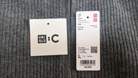 【UNIQLOプレミアムラムハーフジップセーター】付属の値札とUNIQLO:Cタグ