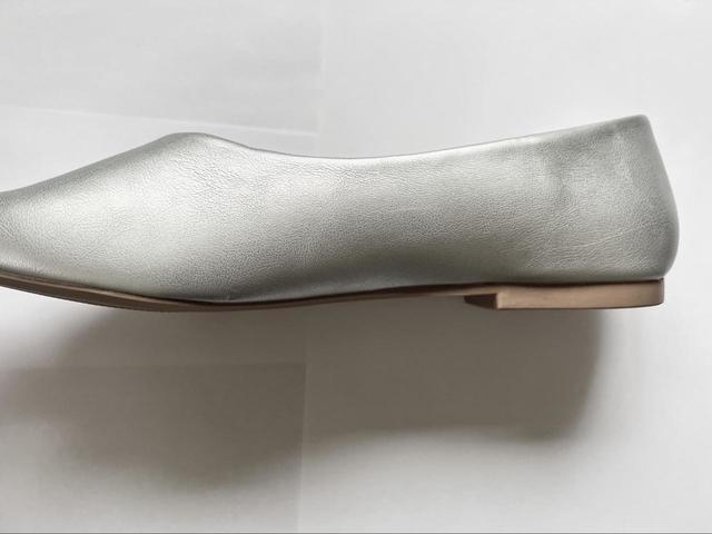 【GU スクエアシフォンフラットシューズ】ヒールもちょうど良い