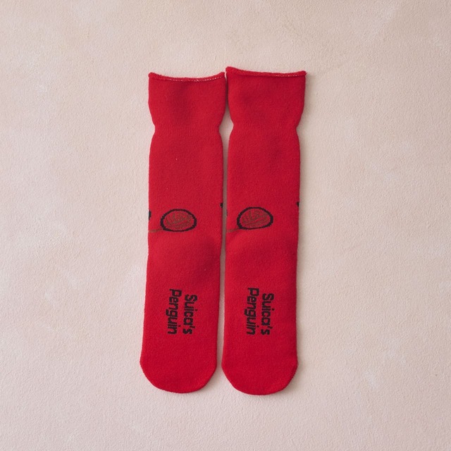 【Suicaのペンギン】「Suicaのペンギン 裏起毛ルームソックス（編み物）」990円／後ろ側