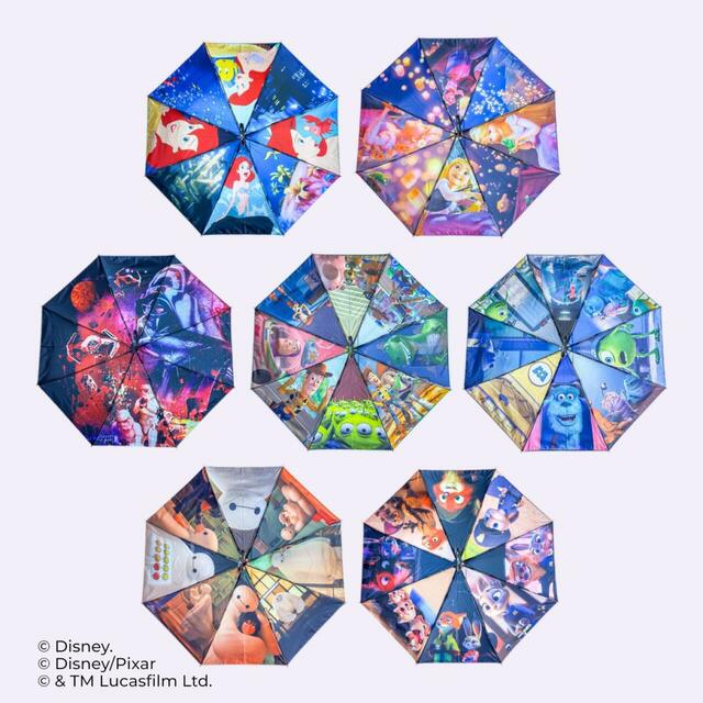 各種類のデザインはこちら【ディズニー、ピクサー、スター・ウォーズの「晴雨兼用両面印刷折りたたみ傘」』全7種】