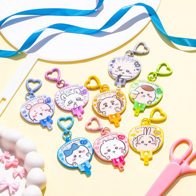 GO!IKEBUKURO うちわ型キーホルダー 各880円