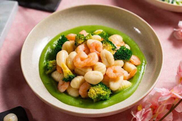 「ポテトニョッキとサステナブルシュリンプ」＜期間：2026年3月20日〜5月6日＞【ビュッフェ、アフタヌーンティー、コース料理で“春の食体験”！ダブルツリーbyヒルトン京都駅で「春の味覚フェア」を開催！】