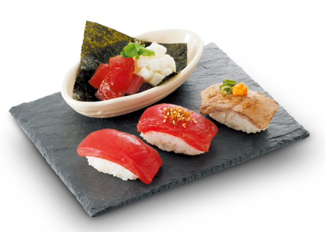 「赤身にぎりやアレンジ寿司」＜期間：2026年4月9日～5月27日予定＞【和食さとで「天然めばちまぐろ食べ放題」がスタート！濃厚な旨味と脂の甘みが魅力の「天然めばちまぐろ」が120分食べ放題！】
