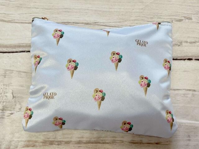 1軍コスメをイン！【sweet 2023年10月号付録】「gelato pique（ジェラートピケ）特製　上質サテンポーチ＆ハードカバーメモノート」