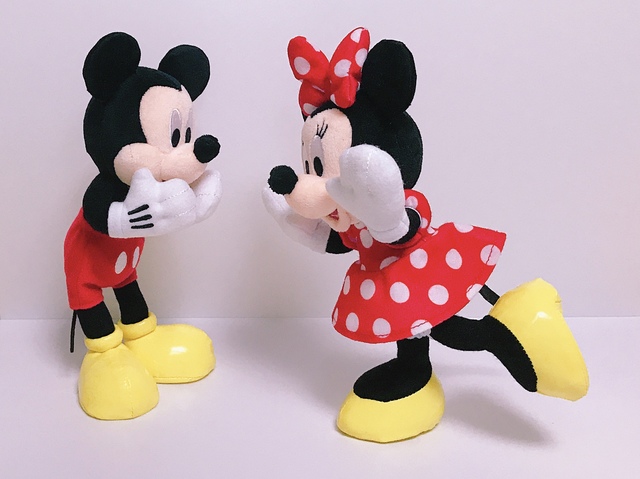 ミニーちゃんのヒールはバランスが難しいです