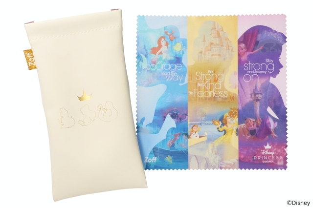 【Disney Collection created by Zoff Princess Series】オリジナルケースとメガネ拭き（付属品）