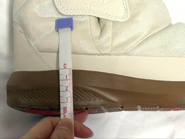 【ワークマン　防寒ブーツ ケベックショート】ソールは最も高いところで約3.5cm。ちょうど良い厚みです