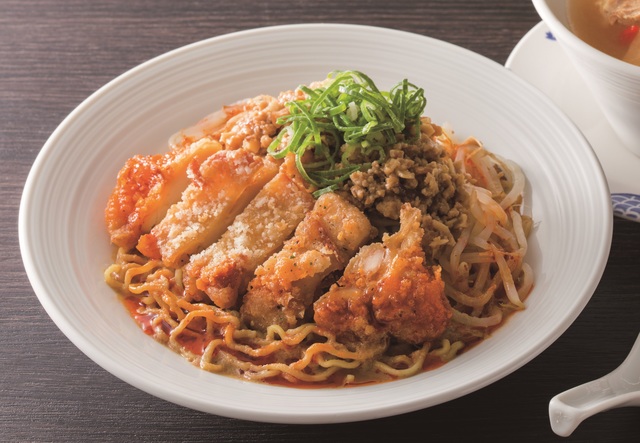 ざっくり鶏パイコーの汁なし花椒担担麺