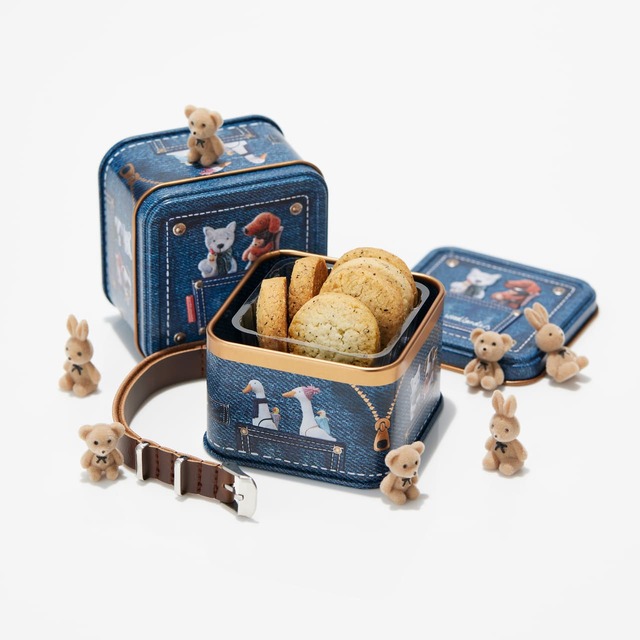 【ぬいぐるみ缶】やみつきになる美味しさのダージリンの紅茶クッキー